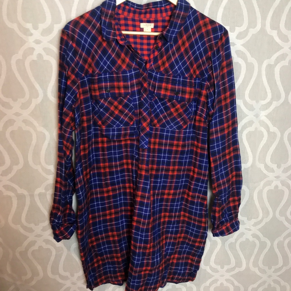 Long JCREW flannel dress/ top!